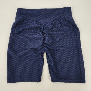 New Mohuachi Womens Medium Navy Blue Butt Lifting Scrunch Ruched Biker Shorts